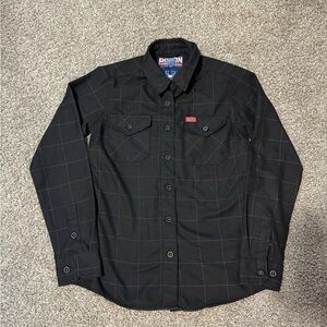 Dixxon Flannel Shirt Pinhead Women's Small Black Plaid Button Up Hellraiser